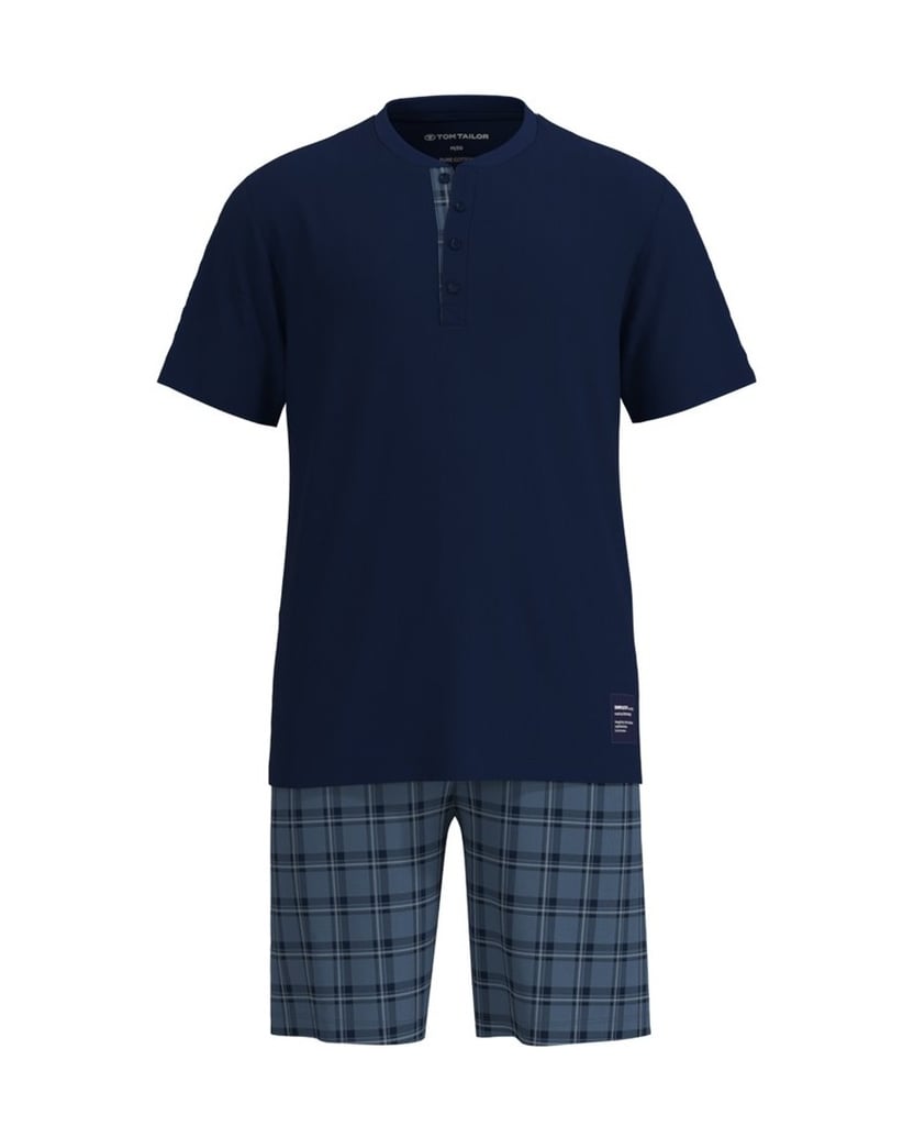 Tom-Tailor-Herren-Pyjama-Shorty-4-Knopfverschluss-blau-