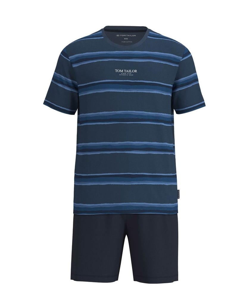 Tom-Tailor-Herren-Pyjama-Shorty-Rundhals-blau-