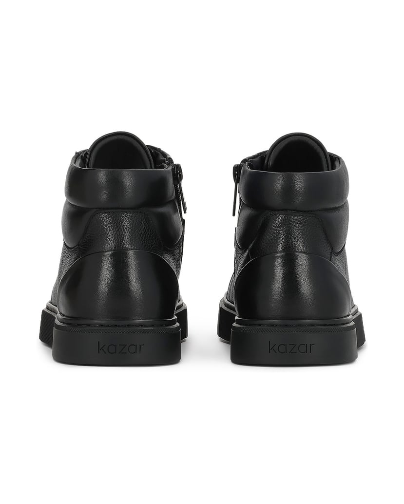 Kazar-Zeitlose-High-Top-Sneaker-aus-schwarzem-Leder-schwarz