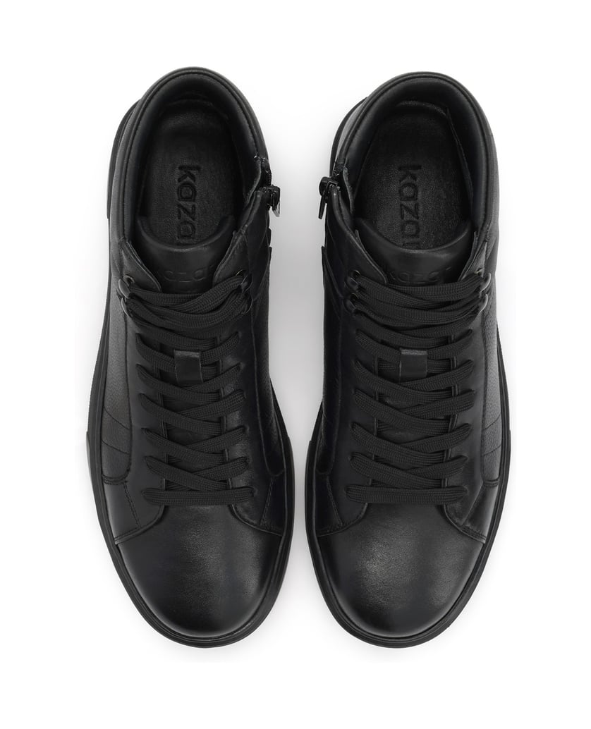 Kazar-Zeitlose-High-Top-Sneaker-aus-schwarzem-Leder-schwarz