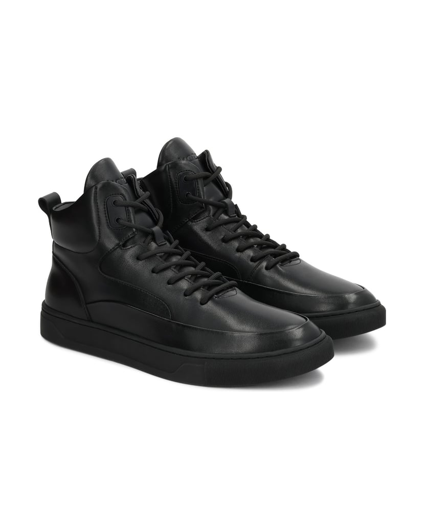 Kazar-Schwarze-Turnschuhe-mit-Reißverschluss-und-Schnürung-schwarz
