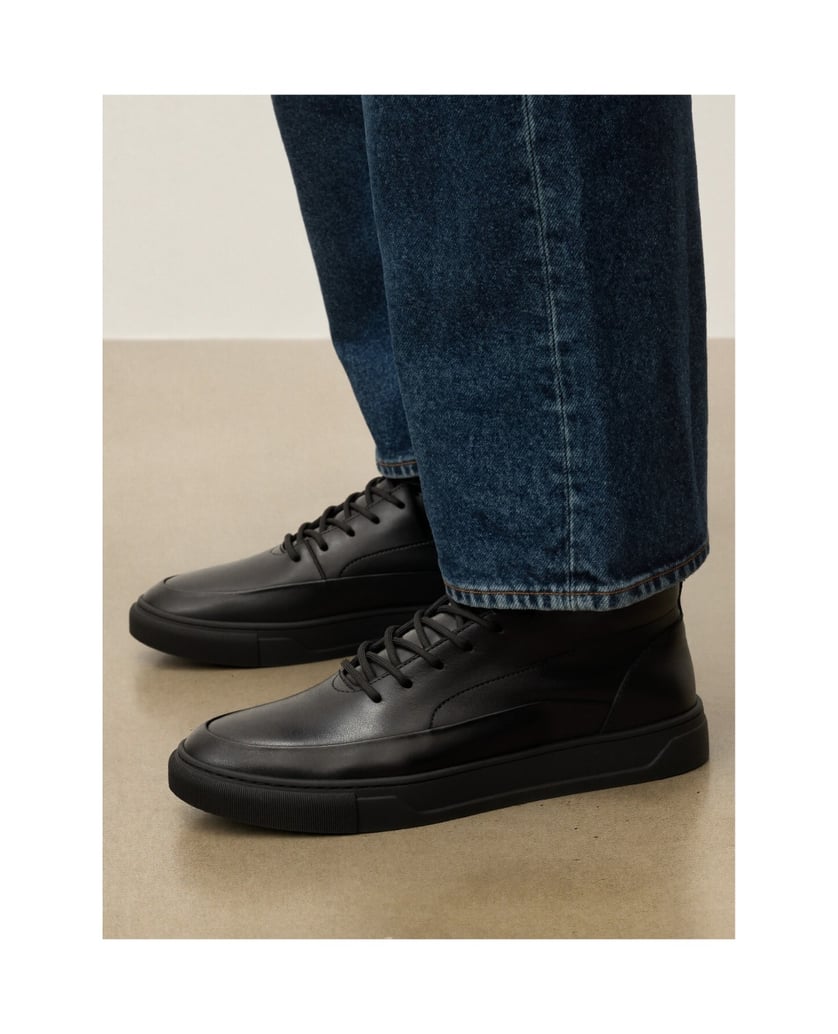 Kazar-Schwarze-Turnschuhe-mit-Reißverschluss-und-Schnürung-schwarz