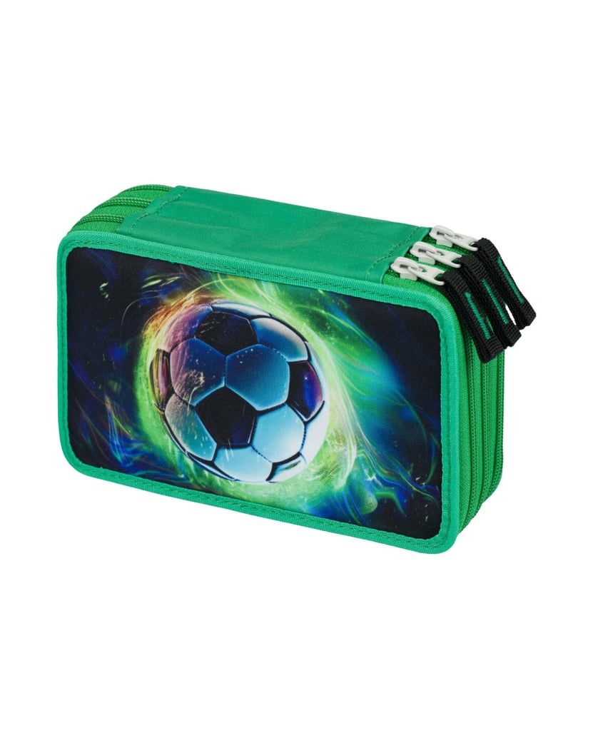 Baagl-Federmäppchen-3-Fach-Fußball-Ball-grün