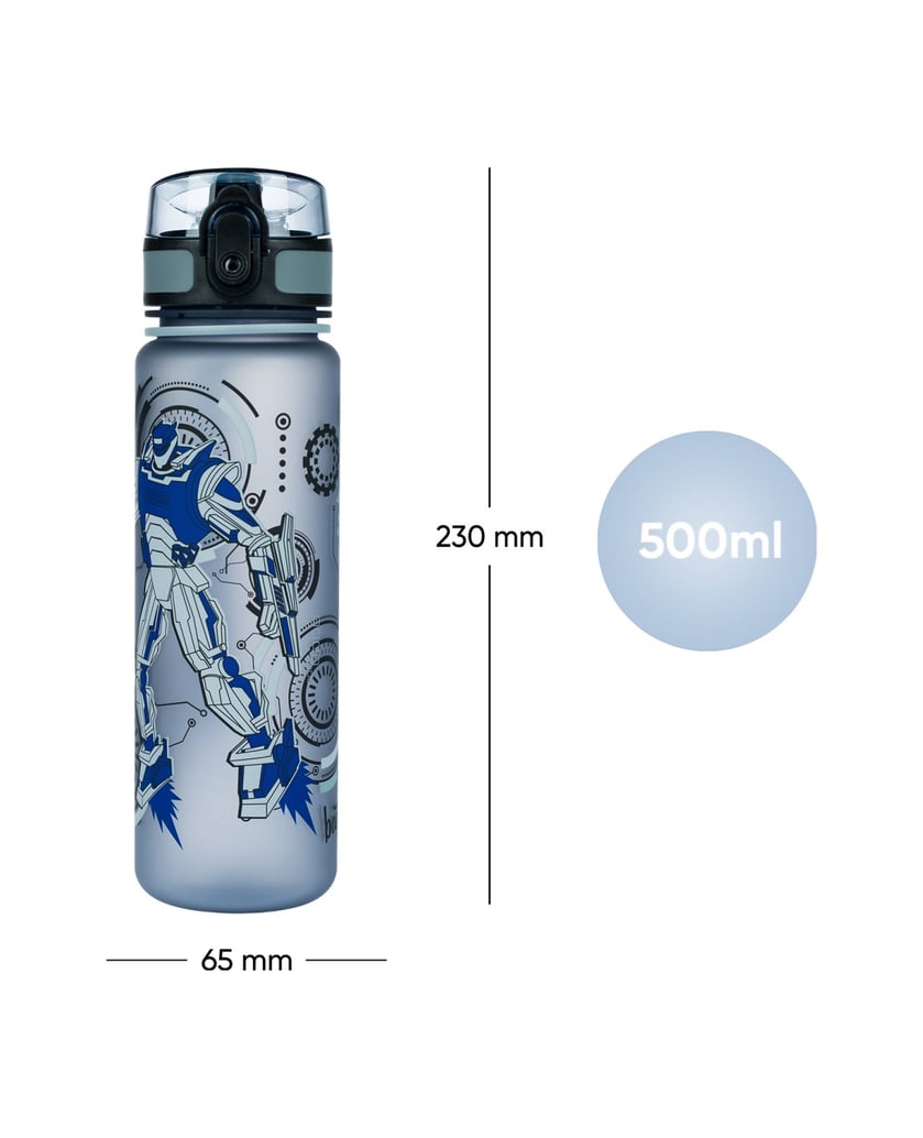 Baagl-Tritan-Trinkflasche-Roboter,-500-ml-grau