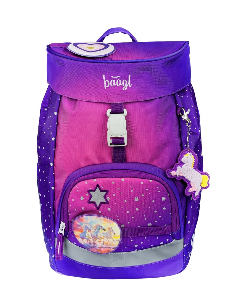 Baagl-AIRY-Pferde-Herz-Rucksack-Set-3tlg-lila
