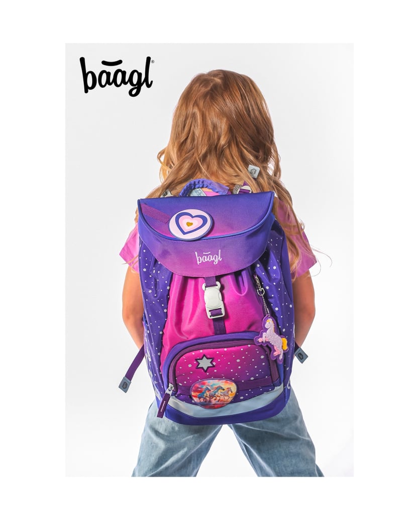 Baagl-AIRY-Pferde-Herz-Rucksack-Set-3tlg-lila