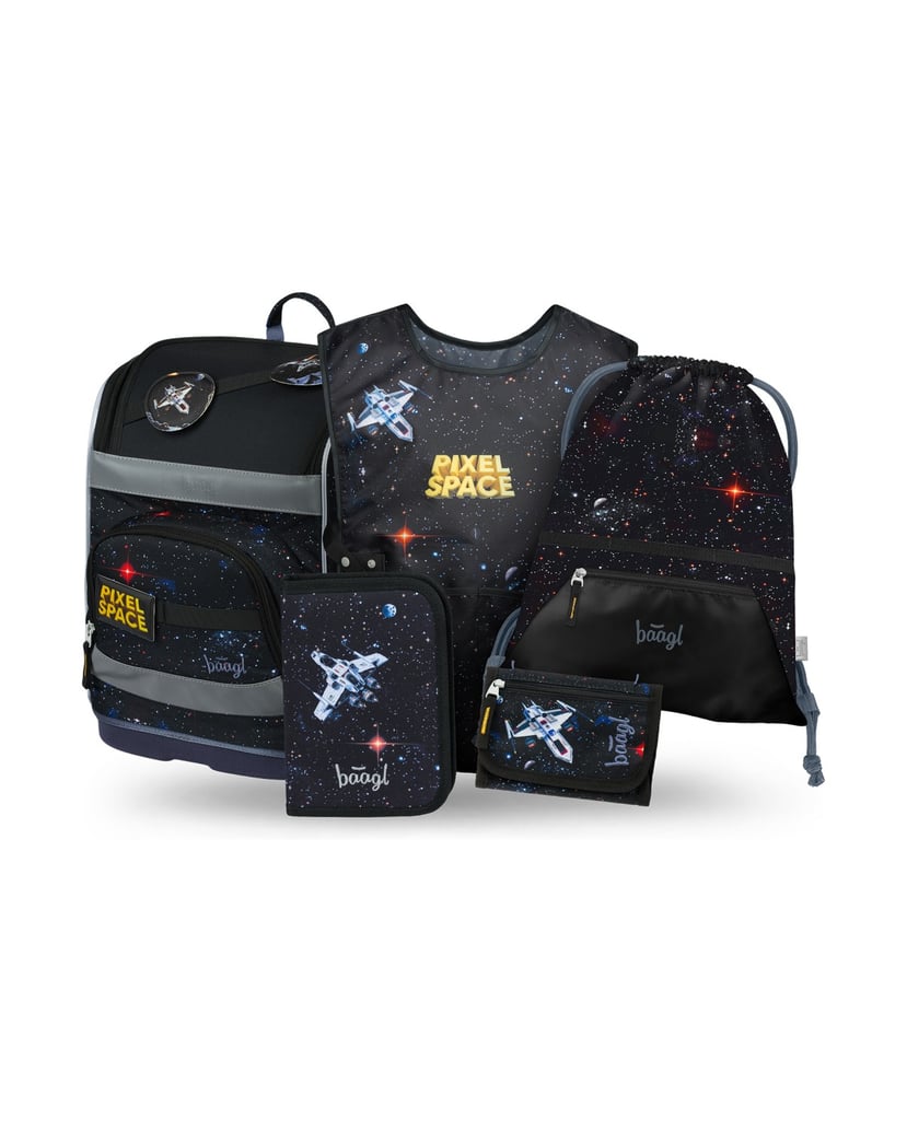 Baagl-Zippy-Plus-Pixel-Schulranzen-Set-5tlg-schwarz