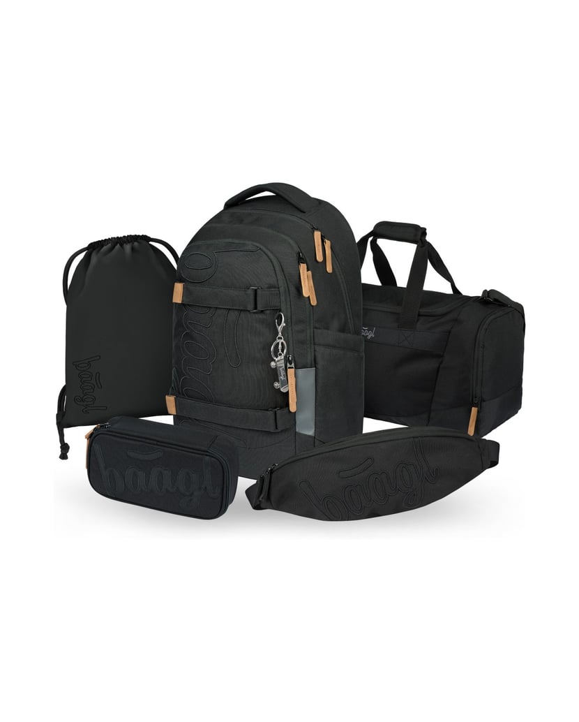 Baagl-Skate-max-Darkness-Rucksack-Set-5tlg-schwarz
