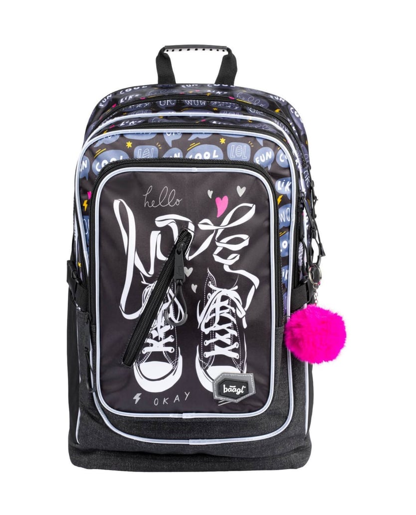 Baagl-Schulrucksack-Cubic-Sneakers-schwarz