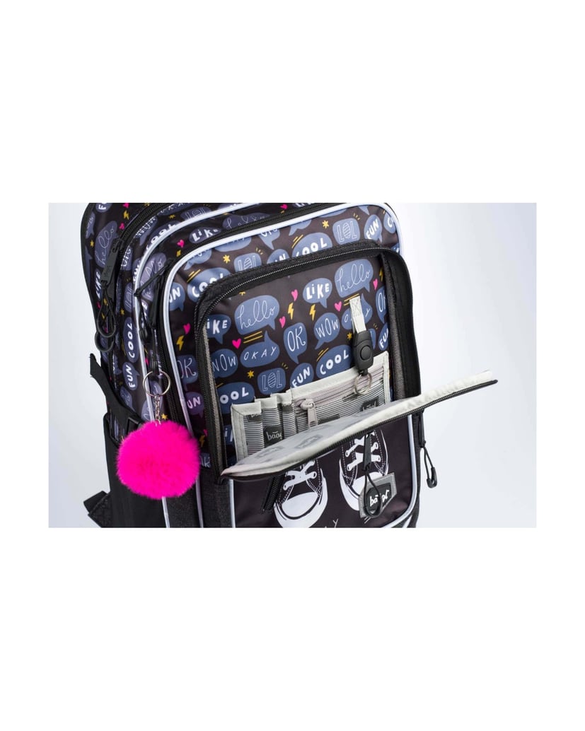 Baagl-Schulrucksack-Cubic-Sneakers-schwarz