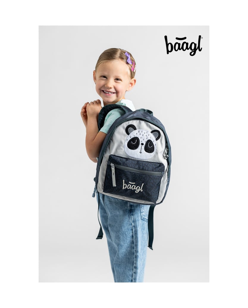 Baagl-Kindergartenrucksack-Panda-grau