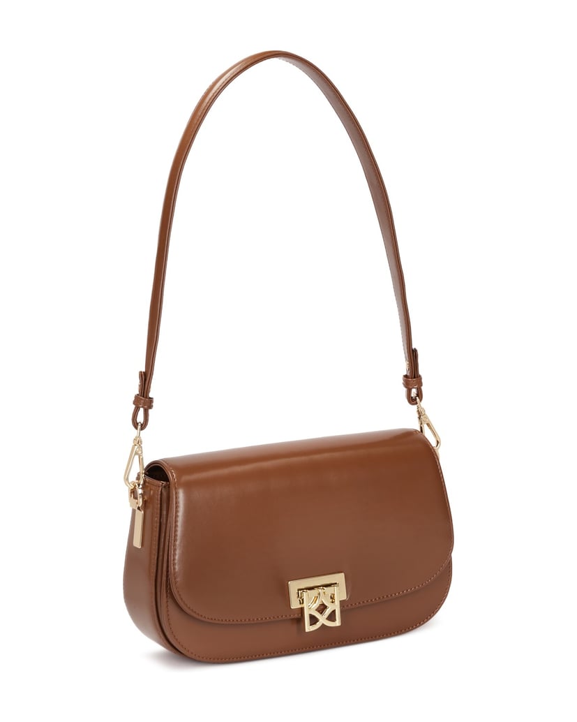 Kazar-Braune-Handtasche-mit-Klappschließe-braun