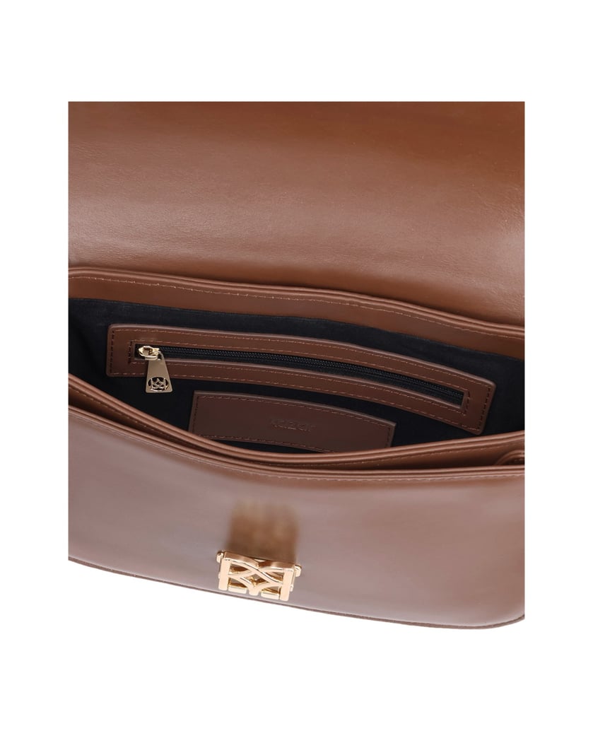 Kazar-Braune-Handtasche-mit-Klappschließe-braun