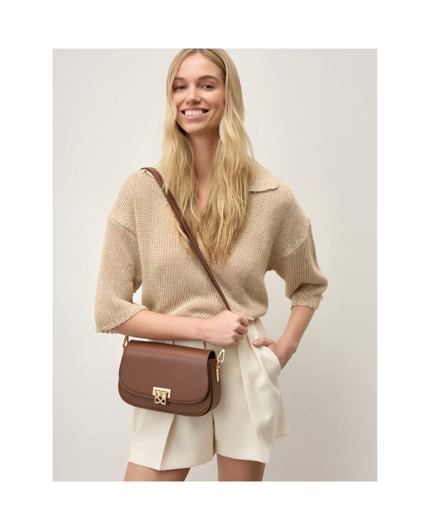 Kazar-Braune-Handtasche-mit-Klappschließe-braun