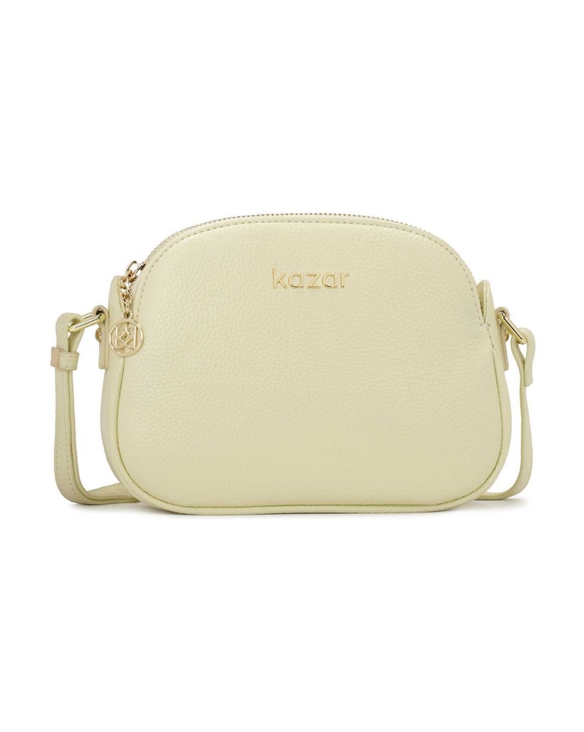 Kazar-Lederhandtasche-mit-langem-Riemen-gelb