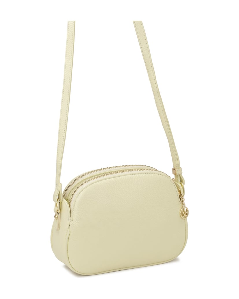 Kazar-Lederhandtasche-mit-langem-Riemen-gelb