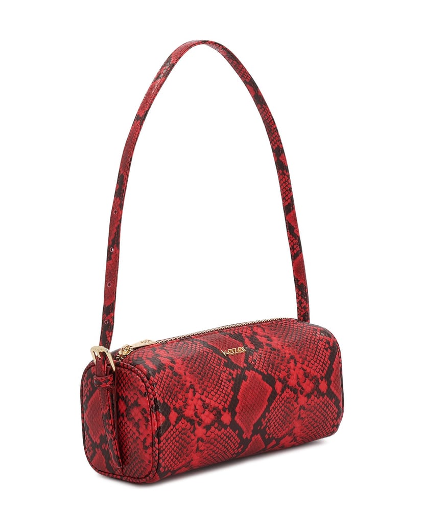 Kazar-Rote-Handtasche-mit-Schlangenmuster-rot