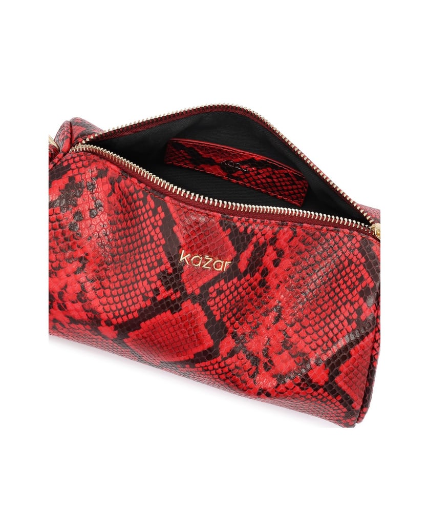 Kazar-Rote-Handtasche-mit-Schlangenmuster-rot