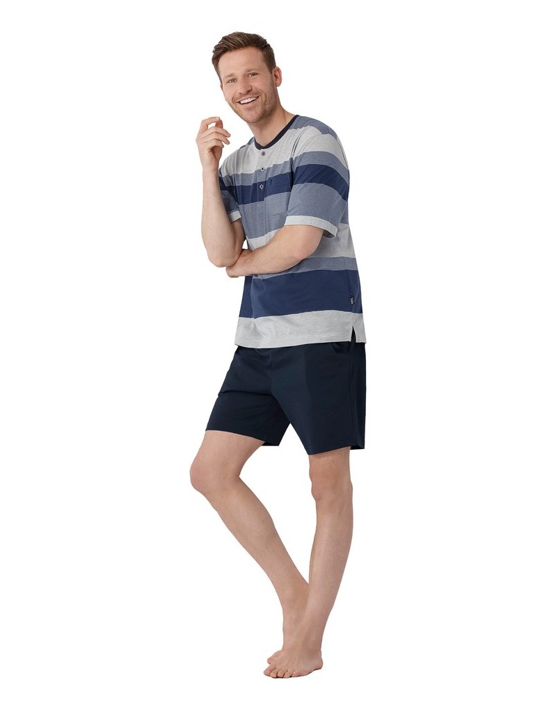 hajo-Herren-Pyjama-Klima-Komfort-Shorty-grau