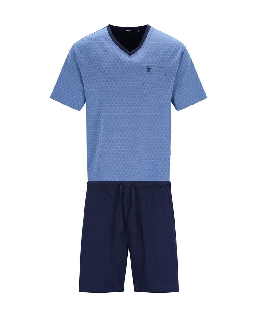 hajo-Herren-Pyjama-Klima-Light-Shorty-blau-