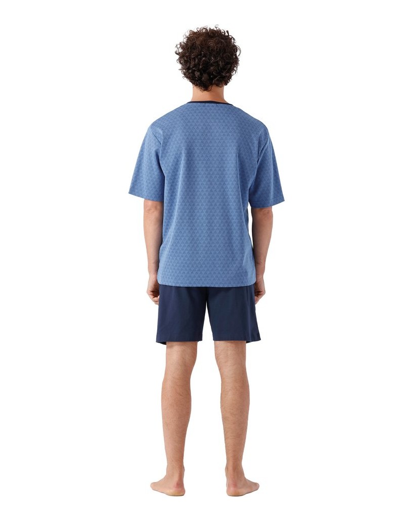 hajo-Herren-Pyjama-Klima-Light-Shorty-blau-