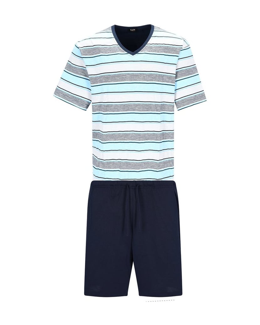hajo-Herren-Pyjama-Shorty-Premium-Cotton-blau-