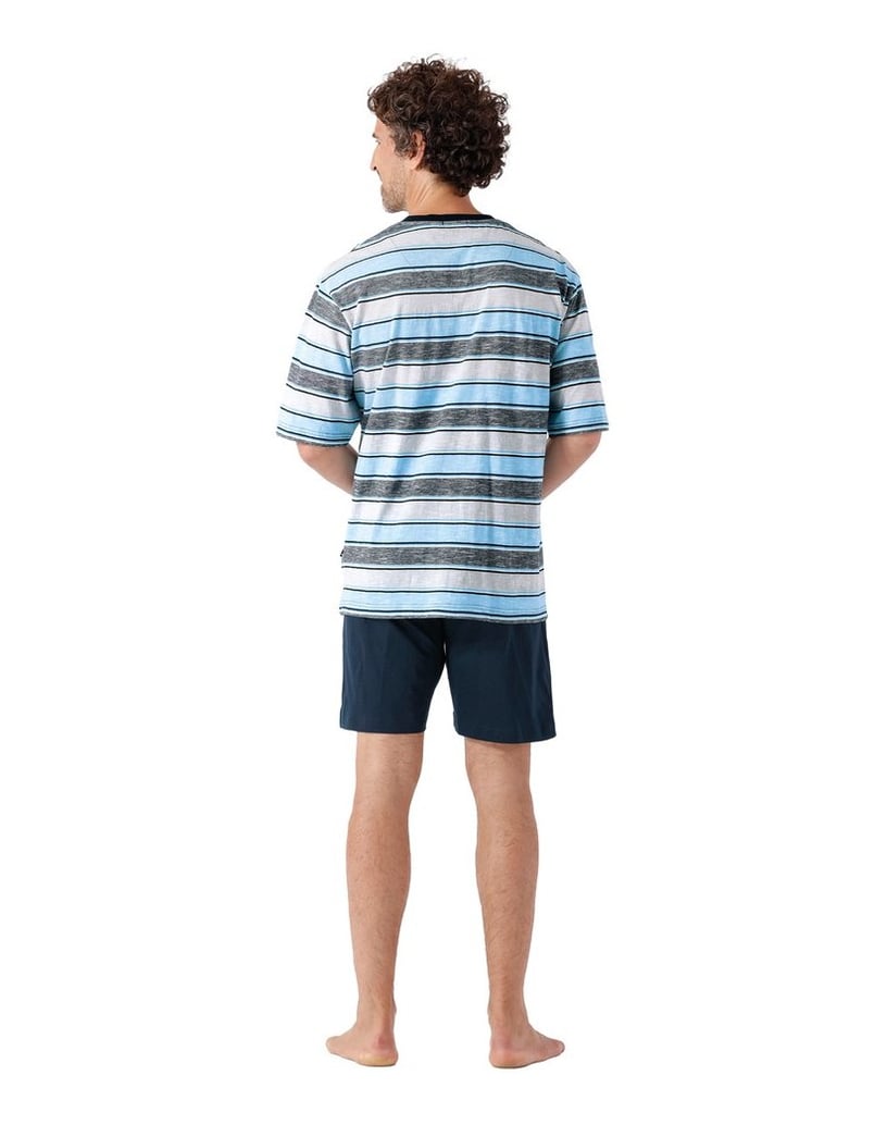 hajo-Herren-Pyjama-Shorty-Premium-Cotton-blau-