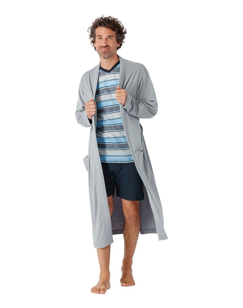 hajo-Herren-Pyjama-Shorty-Premium-Cotton-blau-