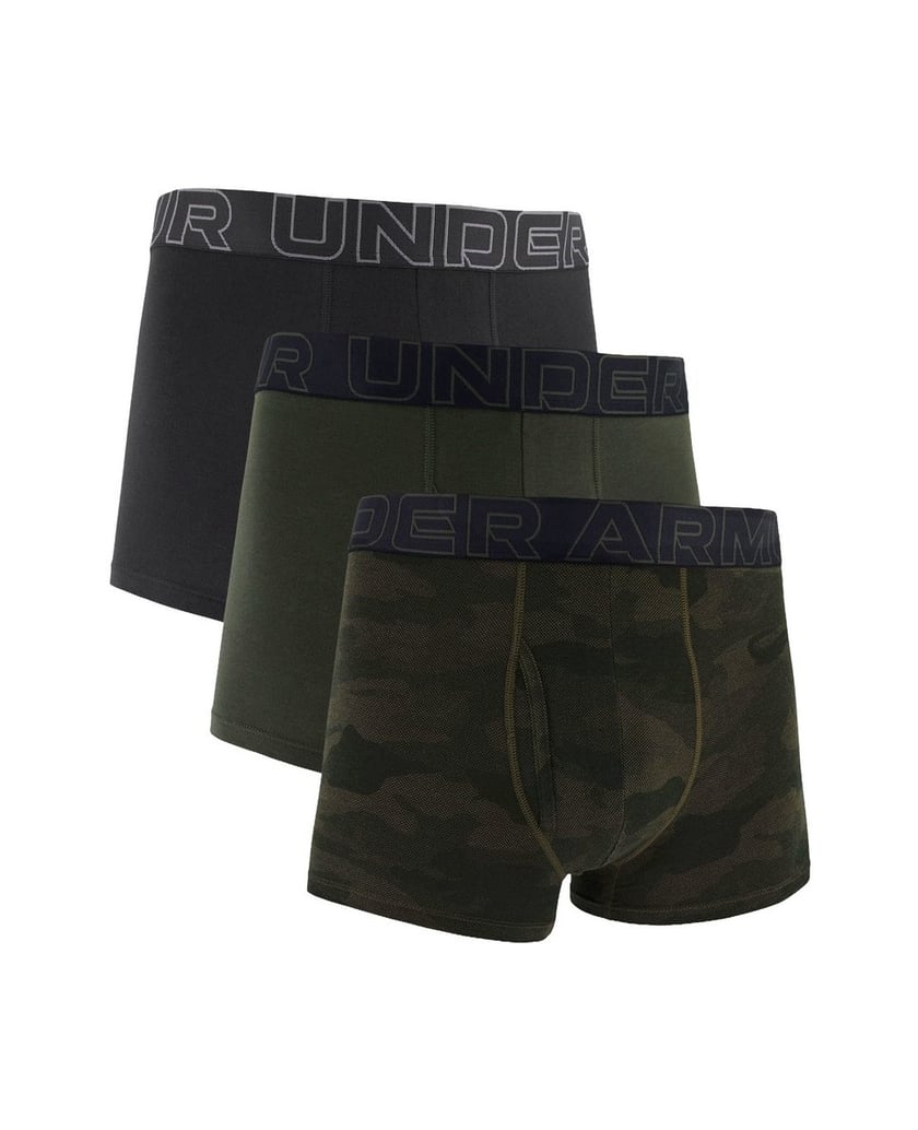 Under-Armour-Herren-Boxershort-3er-Pack-UA-PERFORMANCE-COTTON---PRINT-3-INCH-dunkelgrün