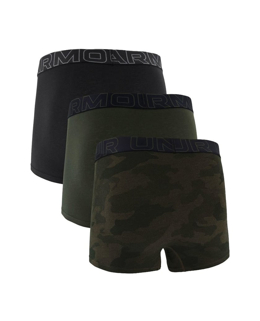 Under-Armour-Herren-Boxershort-3er-Pack-UA-PERFORMANCE-COTTON---PRINT-3-INCH-dunkelgrün