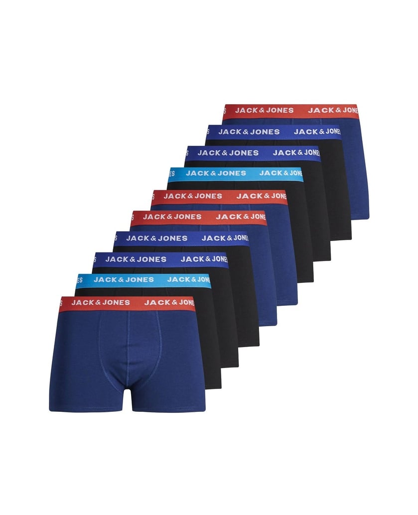 Jack-&-Jones-Herren-Boxershort-10er-Pack-JACLEE-TRUNKS-10-PACK-blau-