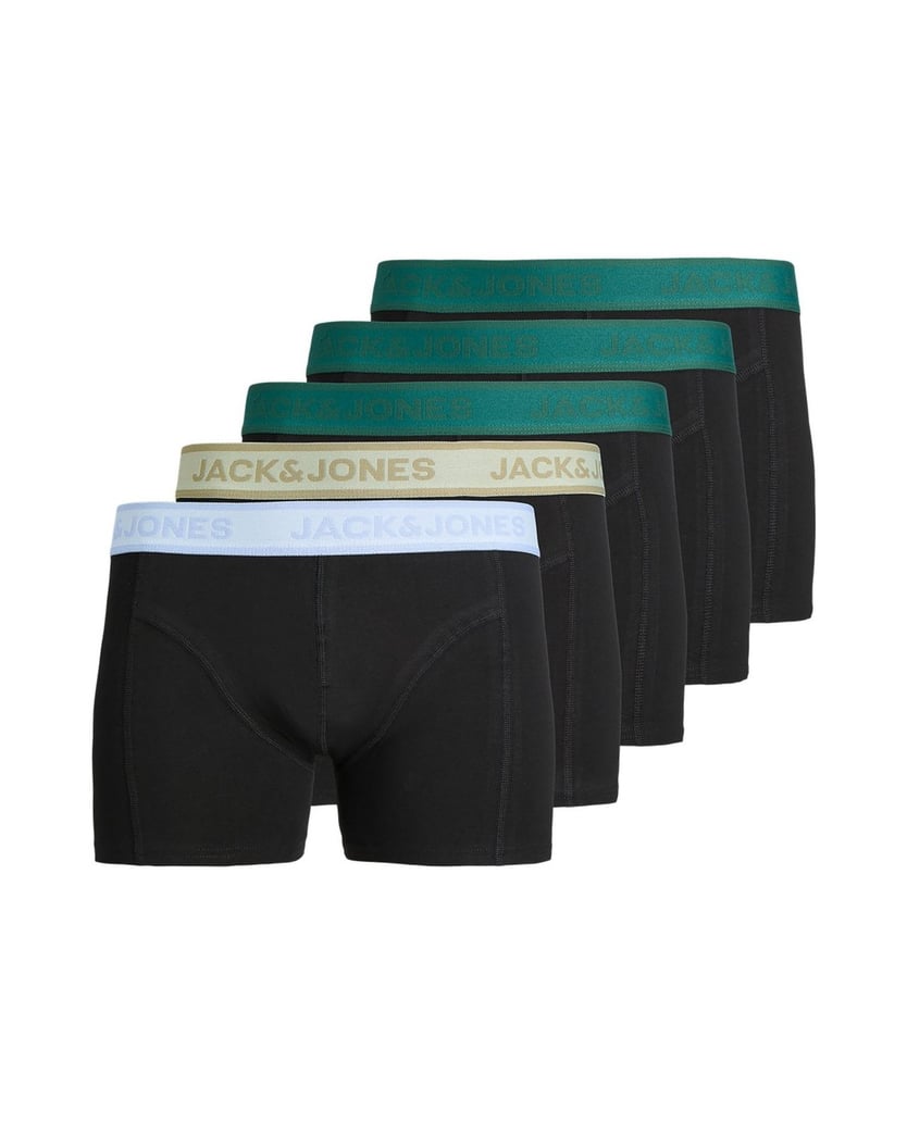 Jack-&-Jones-Herren-Boxershort-5er-Pack-JACWESLEY-SOLID-TRUNKS-5-PACK-schwarz