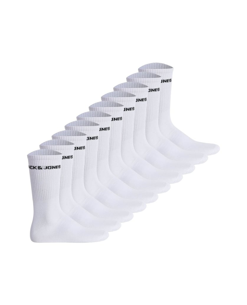 Jack-&-Jones-Herren-Socken-10er-Pack-JACBASIC-LOGO-TENNIS-SOCK-10-PACK-weiss