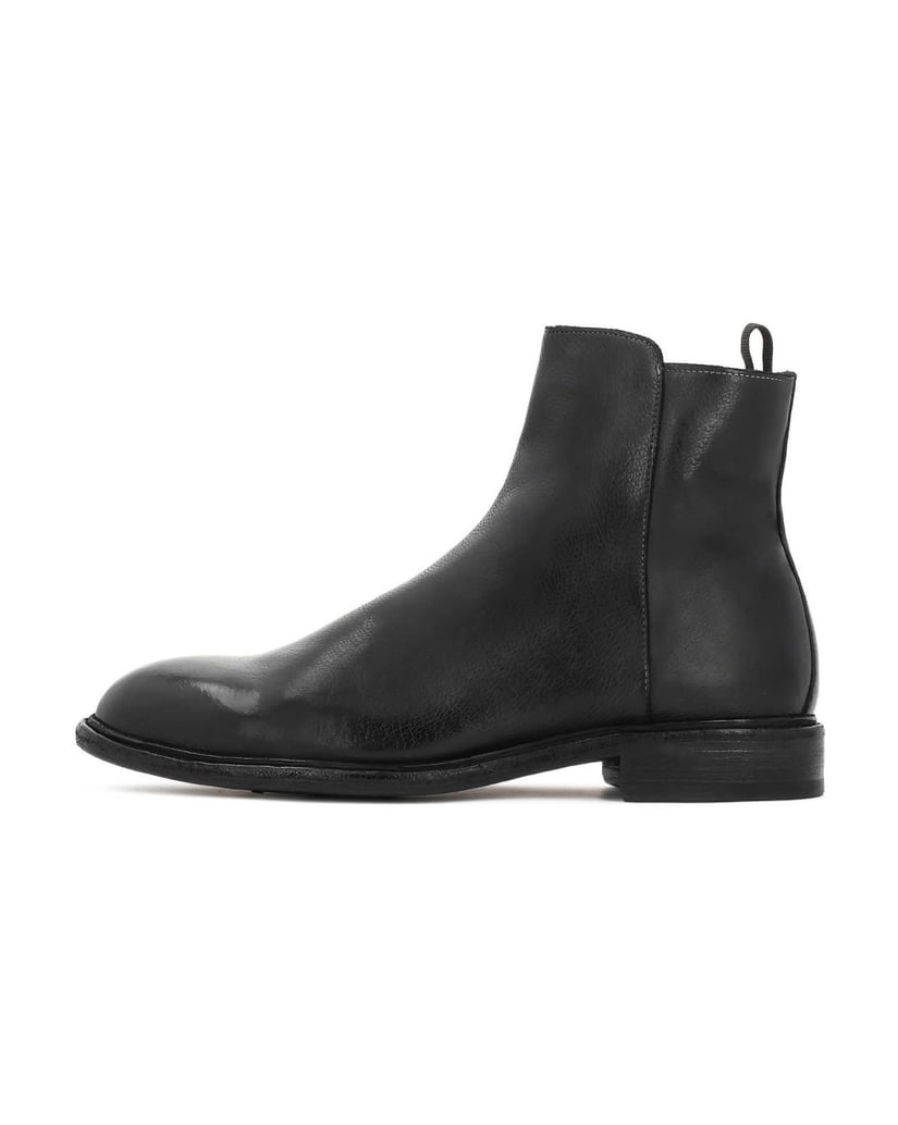 Kazar-Schwarze-Lederstiefel-mit-Reißverschluss-schwarz