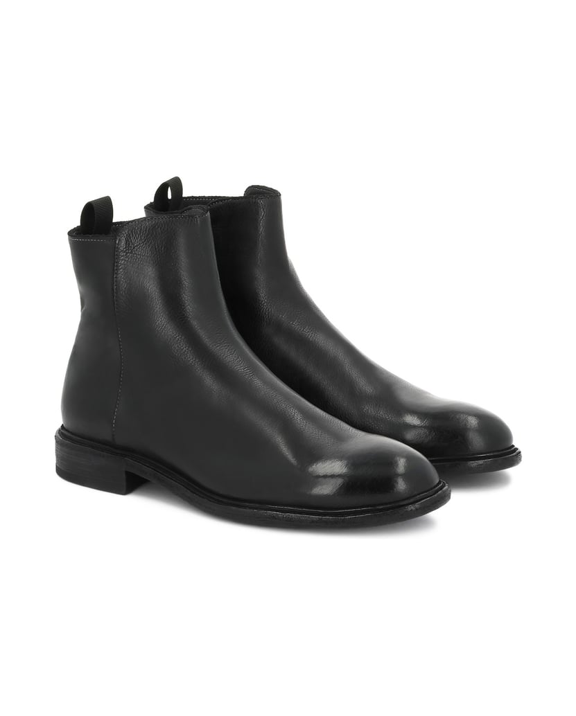Kazar-Schwarze-Lederstiefel-mit-Reißverschluss-schwarz