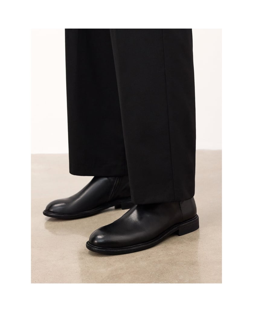 Kazar-Schwarze-Lederstiefel-mit-Reißverschluss-schwarz