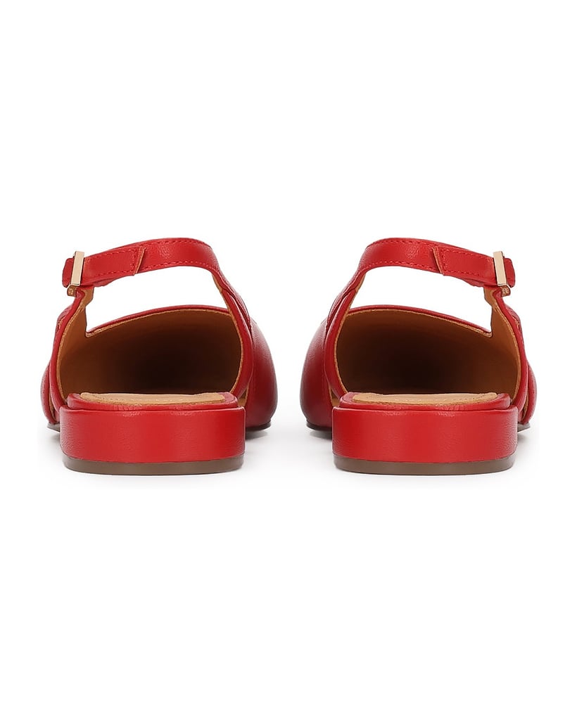 Kazar-Rote-Pumps-mit-Aufdruck-auf-der-Nase-rot