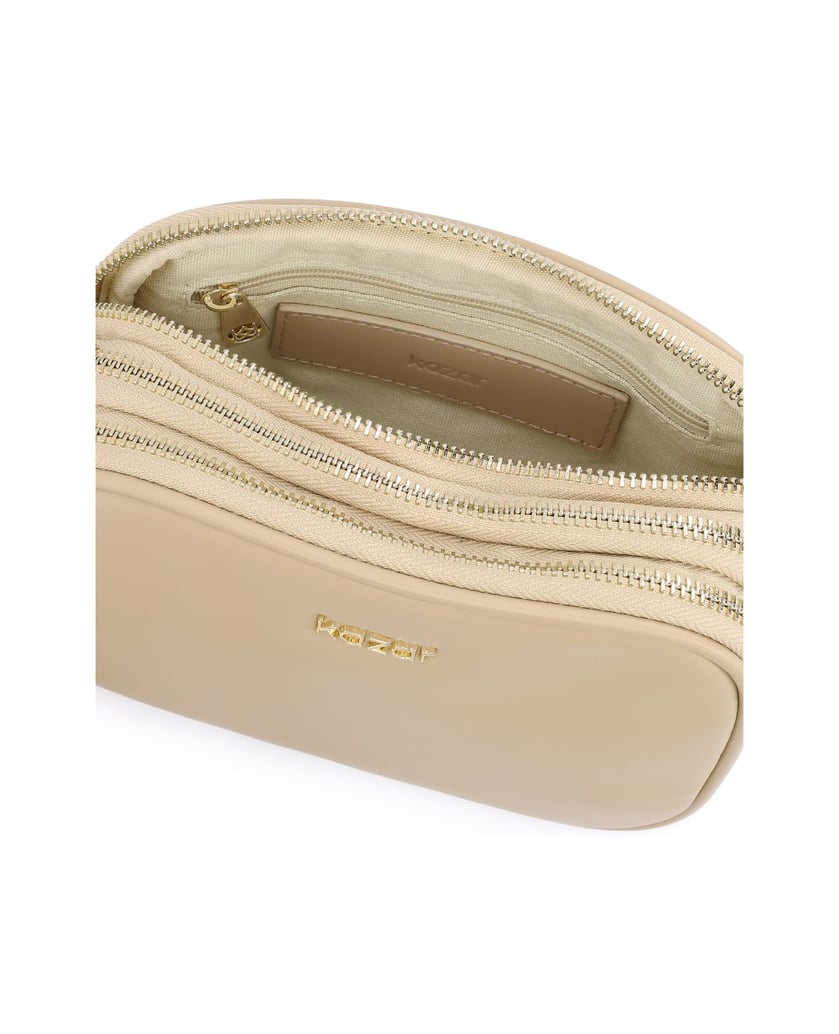 Kazar-Beigefarbene-Naturlederhandtasche-mit-drei-Fächern-beige