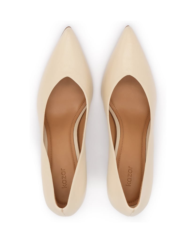 Kazar-Helle-Lederpumps-mit-breitem-Absatz-beige