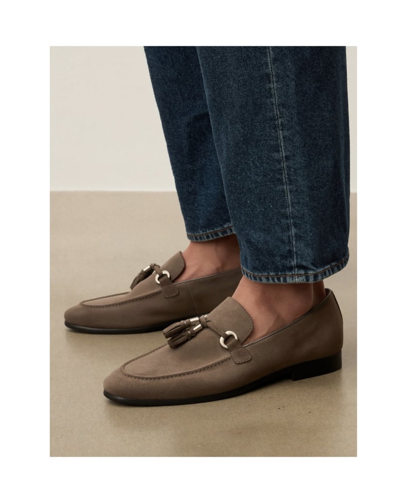 Kazar-Herren-Slipper-aus-Wildleder-mit-Haken-und-Metalldetails-taupe