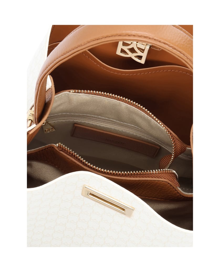 Kazar-Gemusterte-Handtasche-aus-Naturleder-weiss