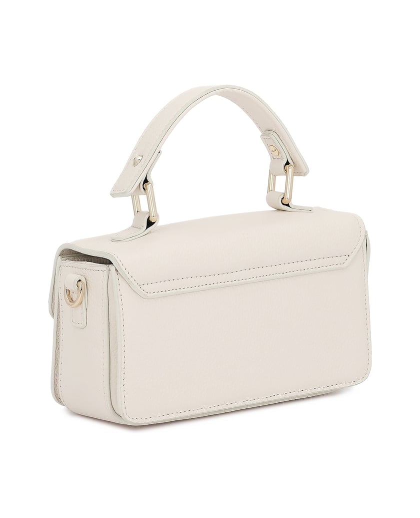 Kazar-Weiße-steife-Handtasche-mit-breitem-Riemen-weiss