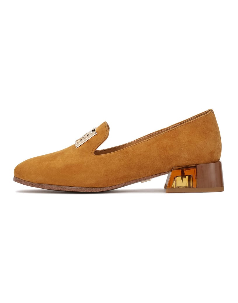 Kazar-Halbschuhe-aus-Wildleder-mit-auffälligem-Absatz-camel