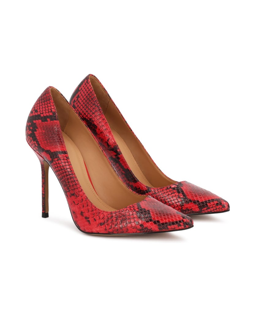 Kazar-Rote-Pumps-mit-Schlangenhautmuster-rot