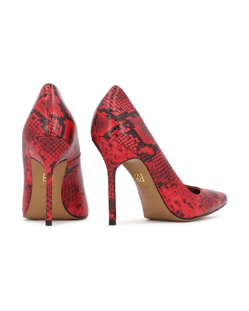 Kazar-Rote-Pumps-mit-Schlangenhautmuster-rot