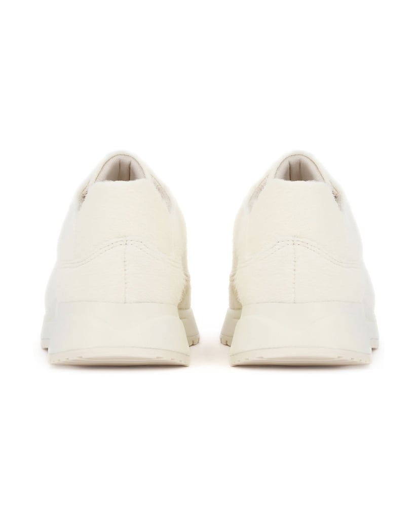 Kazar-Turnschuhe-mit-Naturhaar-bedeckten-Elementen-weiss