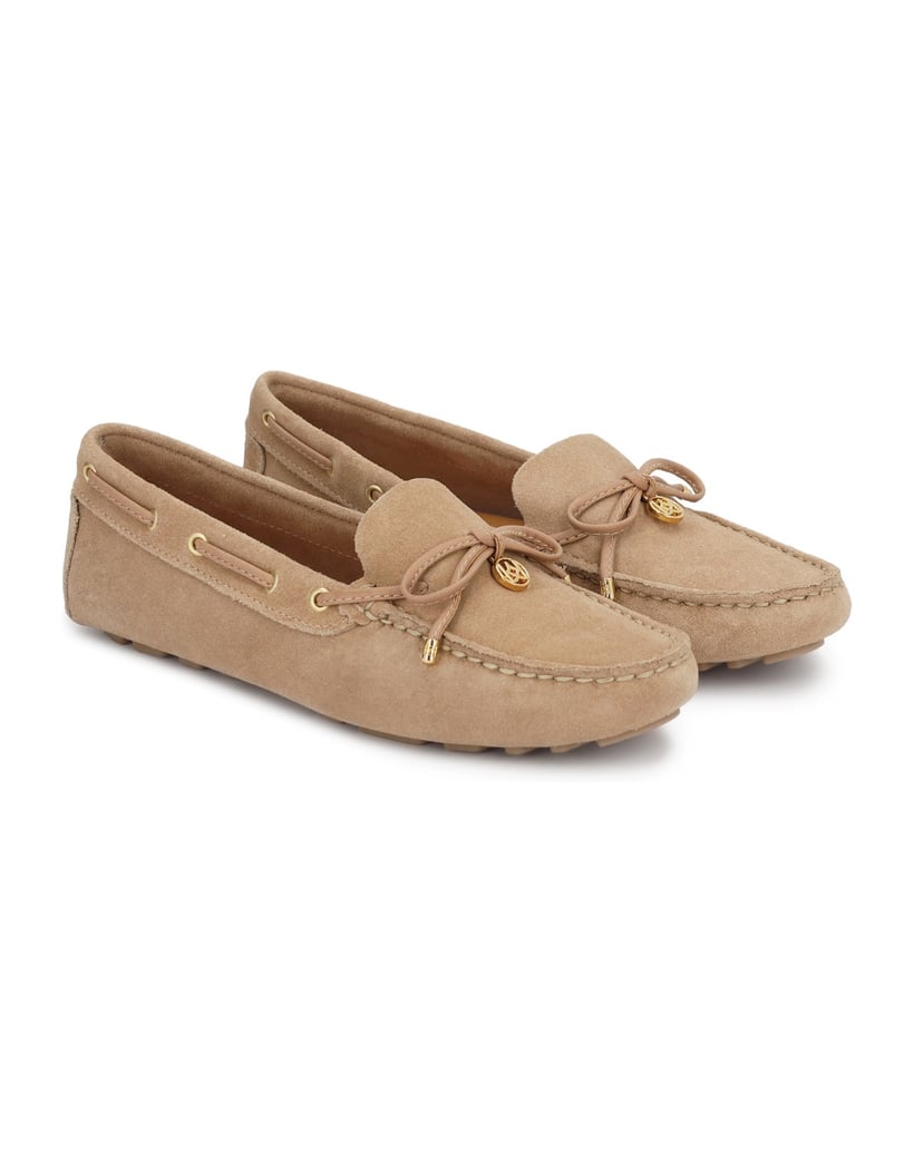 Kazar-Beige-Nubuk-Mokassins-für-Damen-mit-Schleife-und-Monogramm-von-Kazar-beige