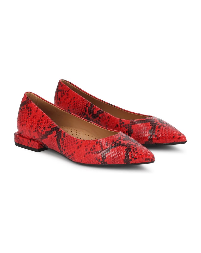 Kazar-Rote-geprägte-Lederpumps-mit-Tiermotiv-rot