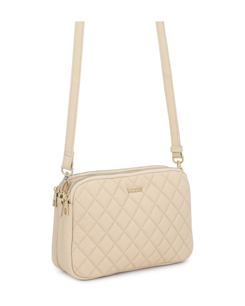 Kazar-Beige-gesteppte-Tasche-mit-Gürtel-beige