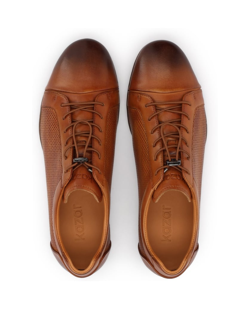 Kazar-Braune-Lederhalbschuhe-mit-perforiertem-Schaft-braun
